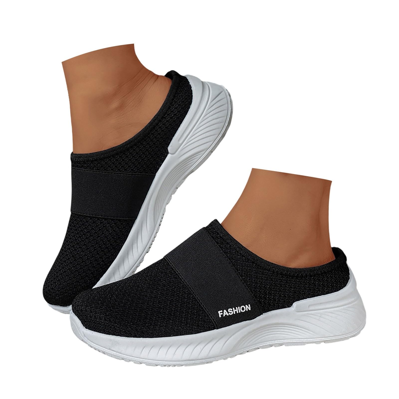 Hsternexy Orthopädische Walking-Schuhe für Damen Luftkissen Hausschuhe Diabetiker Atmungsaktiv Outdoor-Wandern Slip-On S