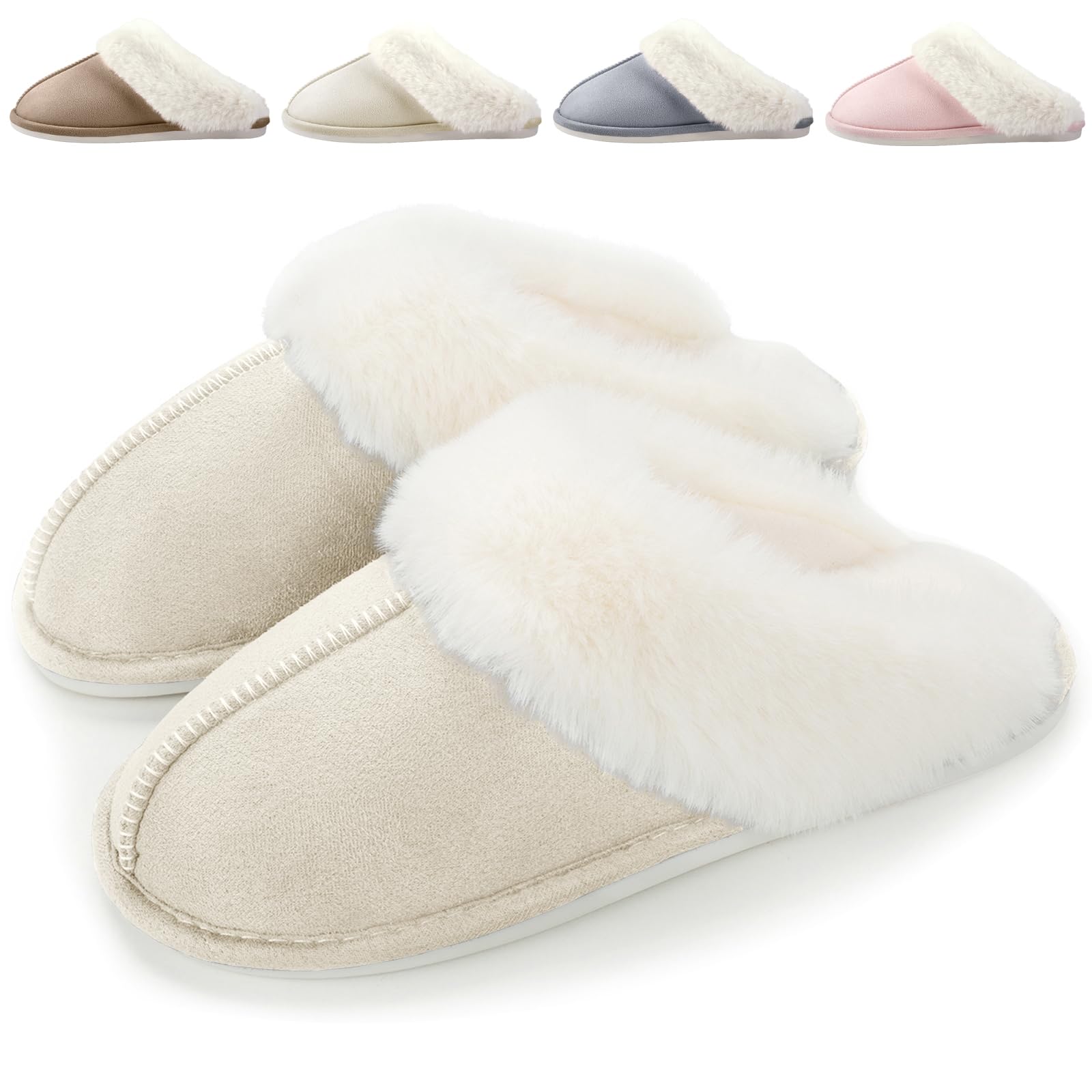  HILAX Warm gefütterte Winterhausschuhe Damen Herren Bequeme rutschfeste Flache Slippers
| HILAX Plüschige Warme Haussch
